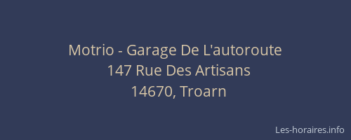 Motrio - Garage De L'autoroute