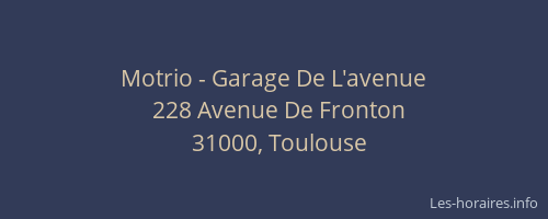 Motrio - Garage De L'avenue