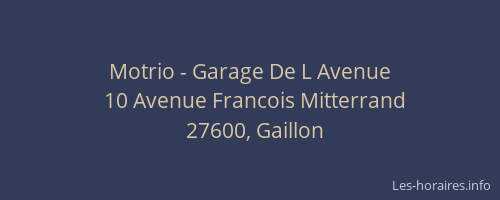 Motrio - Garage De L Avenue