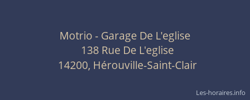 Motrio - Garage De L'eglise