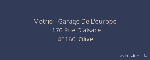 Motrio - Garage De L'europe