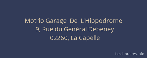 Motrio Garage  De  L'Hippodrome
