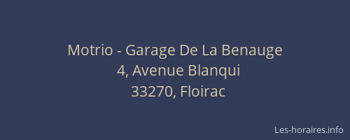 Motrio - Garage De La Benauge