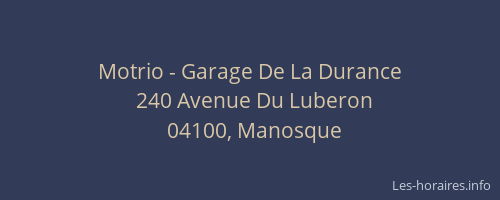 Motrio - Garage De La Durance