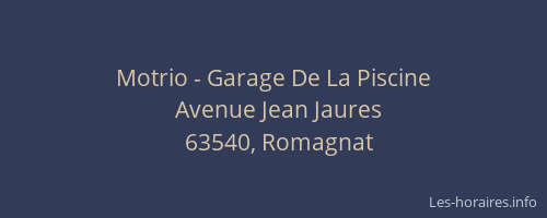 Motrio - Garage De La Piscine