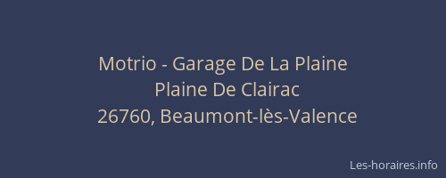Motrio - Garage De La Plaine