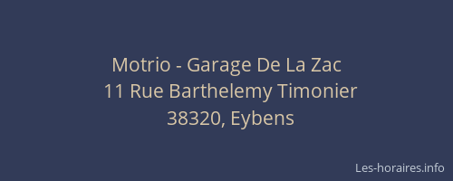 Motrio - Garage De La Zac