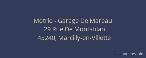 Motrio - Garage De Mareau