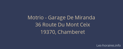 Motrio - Garage De Miranda