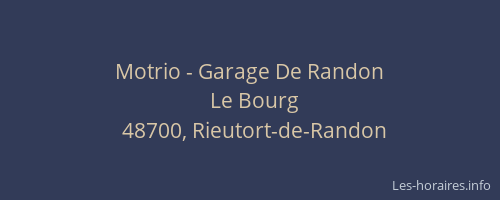 Motrio - Garage De Randon