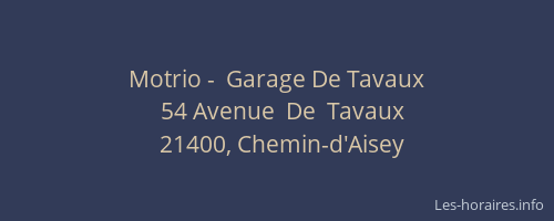 Motrio -  Garage De Tavaux