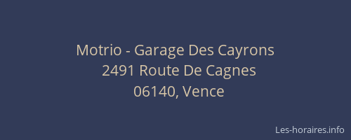 Motrio - Garage Des Cayrons