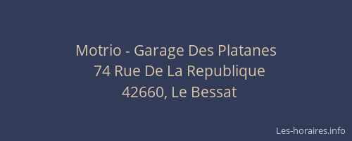 Motrio - Garage Des Platanes