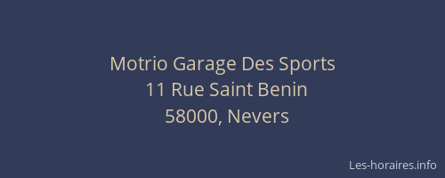Motrio Garage Des Sports