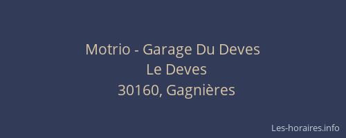 Motrio - Garage Du Deves