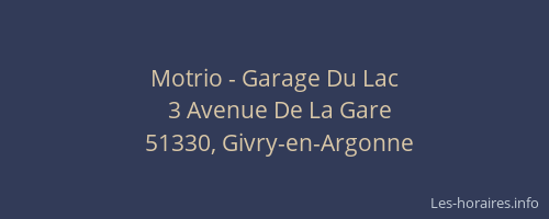Motrio - Garage Du Lac