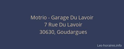 Motrio - Garage Du Lavoir