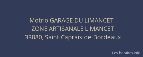 Motrio GARAGE DU LIMANCET