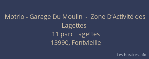 Motrio - Garage Du Moulin  -  Zone D’Activité des Lagettes
