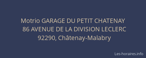 Motrio GARAGE DU PETIT CHATENAY