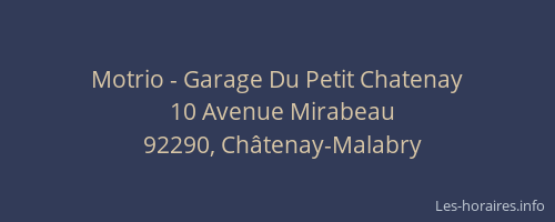 Motrio - Garage Du Petit Chatenay