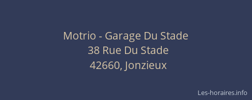 Motrio - Garage Du Stade