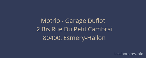 Motrio - Garage Duflot
