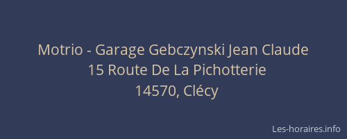 Motrio - Garage Gebczynski Jean Claude