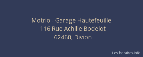 Motrio - Garage Hautefeuille