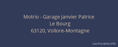 Motrio - Garage Janvier Patrice