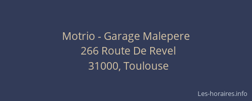 Motrio - Garage Malepere