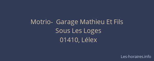 Motrio-  Garage Mathieu Et Fils