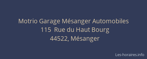 Motrio Garage Mésanger Automobiles