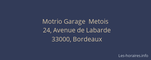 Motrio Garage  Metois