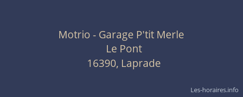 Motrio - Garage P'tit Merle