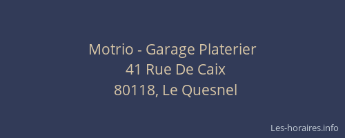 Motrio - Garage Platerier