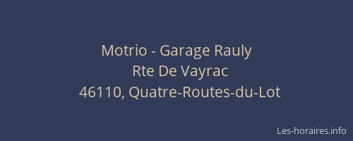 Motrio - Garage Rauly