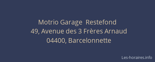 Motrio Garage  Restefond