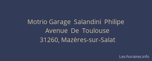 Motrio Garage  Salandini  Philipe
