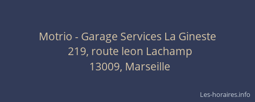 Motrio - Garage Services La Gineste