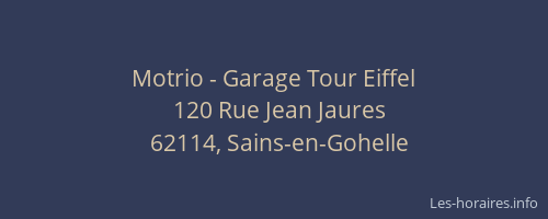 Motrio - Garage Tour Eiffel