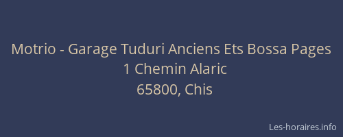 Motrio - Garage Tuduri Anciens Ets Bossa Pages