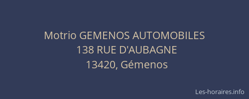 Motrio GEMENOS AUTOMOBILES