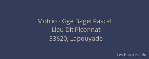 Motrio - Gge Bagel Pascal
