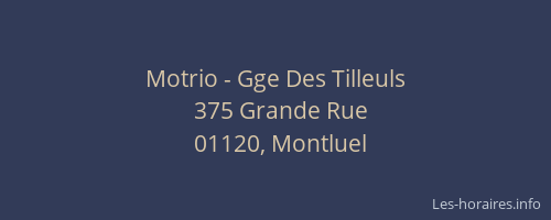 Motrio - Gge Des Tilleuls