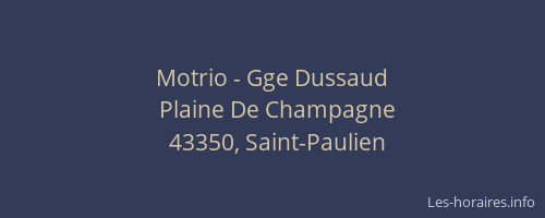 Motrio - Gge Dussaud