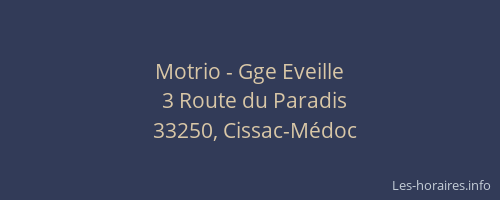 Motrio - Gge Eveille