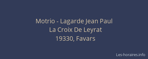 Motrio - Lagarde Jean Paul