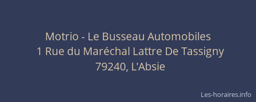 Motrio - Le Busseau Automobiles