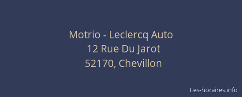 Motrio - Leclercq Auto